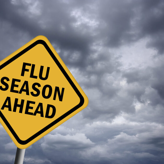 Illustration of flu season ahead sign